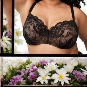 GUC Torrid Elegant Black Lace Bra Size 38H